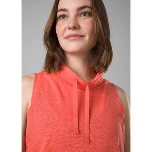 Prana Women's Cozy Up Barmsee Tank Cowl Neck Fresca Heather Lightweight Hemp - Picture 9 of 11